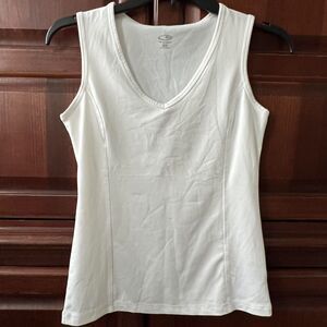 Champion White V-Neck Performance Athletic Athleisure Stretch Sporty Tank XS